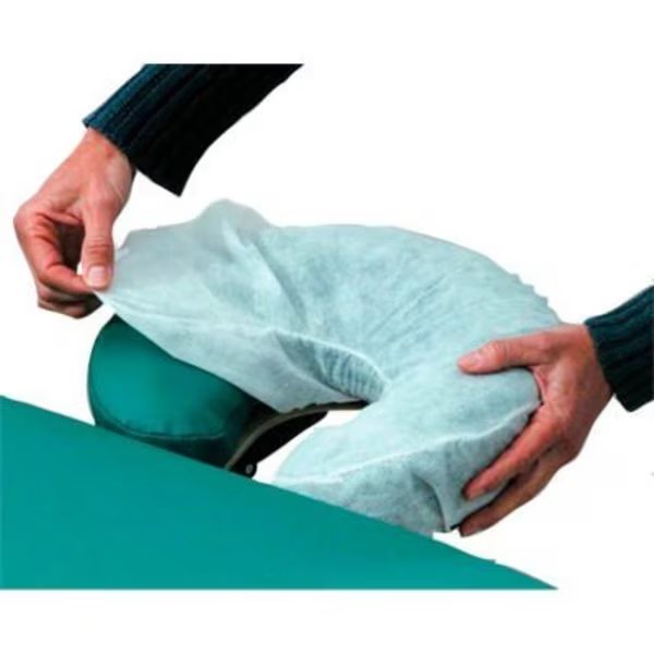 Crescent-Shaped Face Rest Covers For Massage Table, White, Bag of 50, Fabrication Enterprises, Mfr#: 15-3737-50